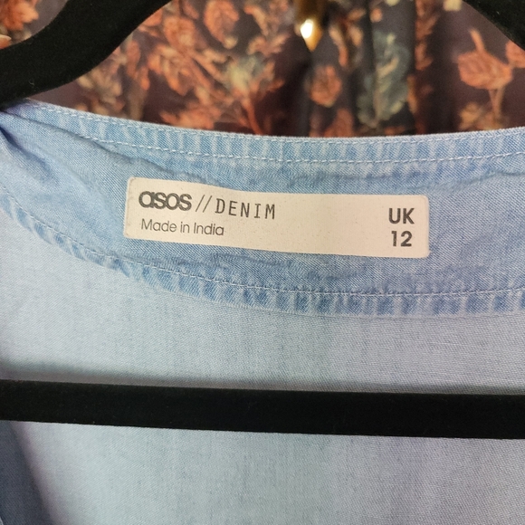 ASOS Jumpsuit, Size 8, Soft Denim Wrap Front Jumpsuit Lightwash Blue ASOS Design - Picture 4 of 5